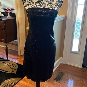 The Limited strapless black sequin dress